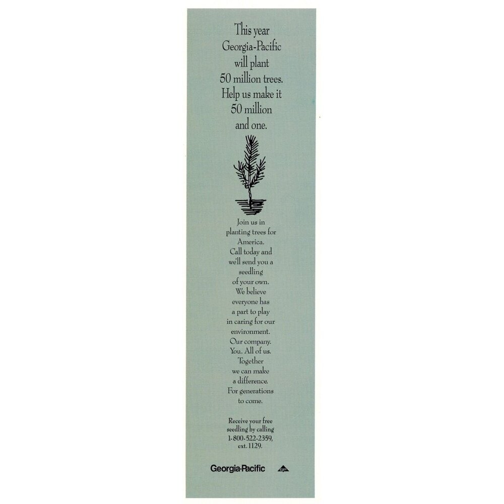Georgia Pacific Vintage Print Ad 1995 Original Tree Planting Campaign u